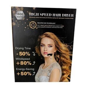 NICEBAY HIGH-SPEED HAIR DRYER 1600W • BRUSHLESS MOTOR • NEGATIVE ION TECHNOLOGY